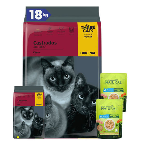 Imagen de Alimento THREE CATS Original Gato Castrado 15 kg + Regalo