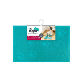 Imagen de Alfombra Para Baños MPETS Cat Litter Mat Azul