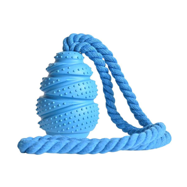 Imagen de Juguete Para Perro PEPITO Cono Dispensador Con Cuerda M - Azul