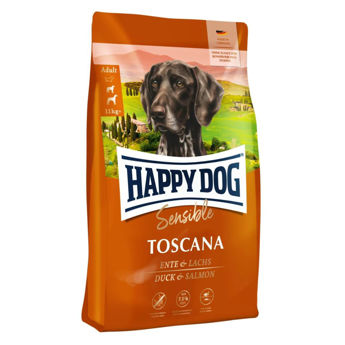 Imagen de Alimento HAPPY DOG Toscana Perro Sensible Pato y Pescado 12.5 + 2 Kg