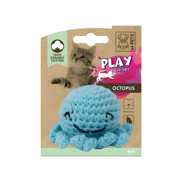 Imagen de Juguete Para Gato M-PETS Orgánico Pulpo Azul