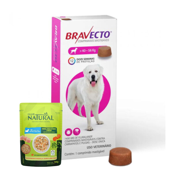 Imagen de Antipulgas y Garrapatas BRAVECTO 40 a 56 kg - 1 Comprimido + Regalo