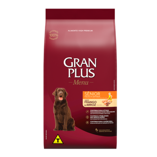 Imagen de Alimento GRANPLUS Perro Senior Raza Mediana y Grande Sabor Pollo y Arroz 3 kg