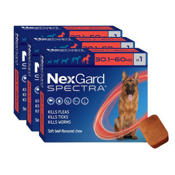 Imagen de Antiparasitario Interno y Externo NEXGARD SPECTRA 30 a 60 kg - 3 Comprimidos