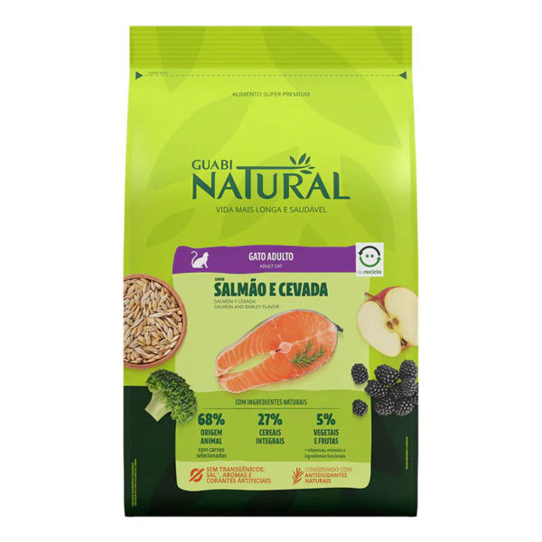 Imagen de Alimento GUABI Natural Gato Adulto Salmón y Cebada 1,5 Kg