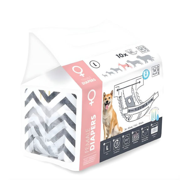 Imagen de Pañales Para Perro M-PETS Diapers Hembra Talle L - 10 Unidades