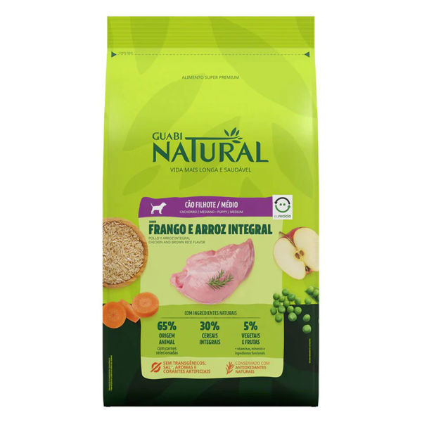 Imagen de Alimento GUABI Natural Perro Cachorro Raza Mediana Pollo y Arroz 2.5 Kg