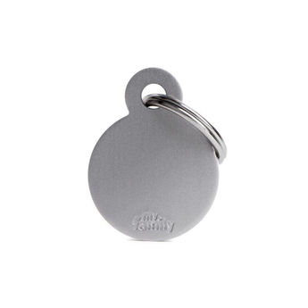 Imagen de Chapita Identificatoria MY FAMILY Círculo Pequeño Plateado