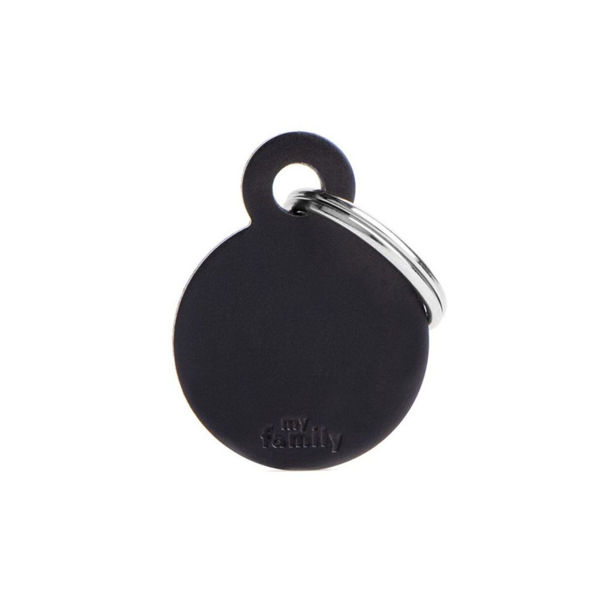 Imagen de Chapita Identificatoria MY FAMILY Círculo Pequeño Negro