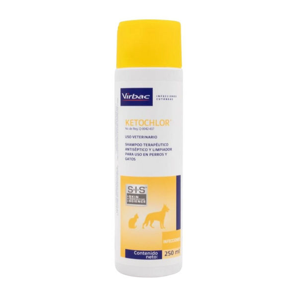 Imagen de Shampoo VIRBAC Ketochlor Sis Terapéutico Antiséptico y Limpiador 250 ml