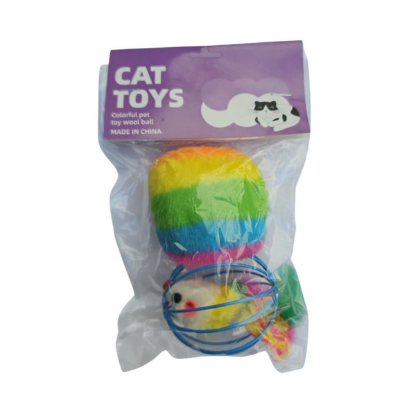 Imagen de Juguete Para Gato Peluche Esfera Con Ratón