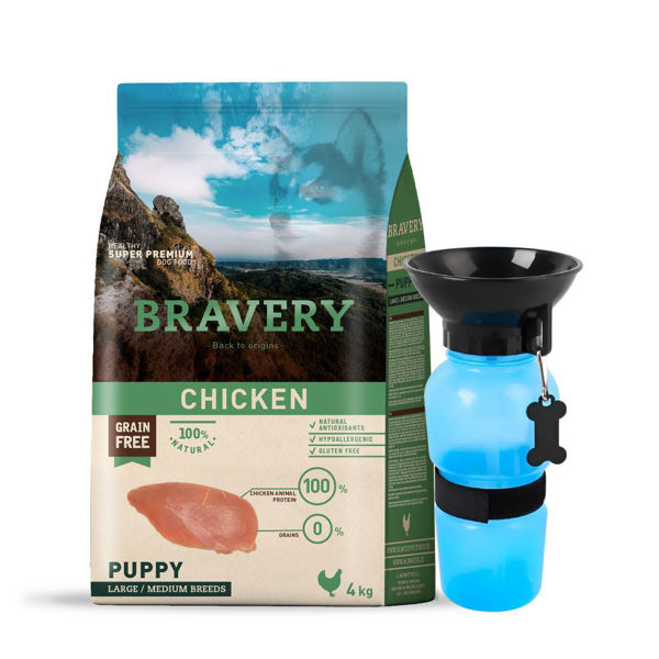 Imagen de Alimento BRAVERY Perro Cachorro Raza Mediana y Grande Sabor Pollo 4 kg + Regalo