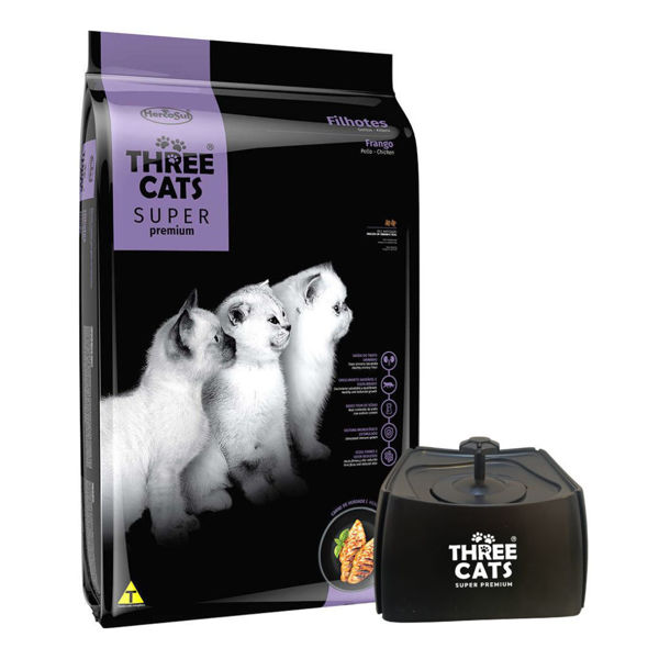 Imagen de Alimento THREE CATS Super Premium Gato Cachorro Kitten Pollo 10,1 kg + Regalo