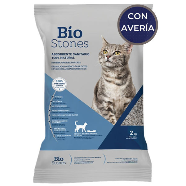Imagen de Sanitario BIOSTONES  Piedra Blanca 2 Kg / Con Avería