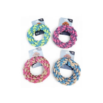 Imagen de Juguete Para Perro LILI MASCOTA Cuerda Aro Bicolor