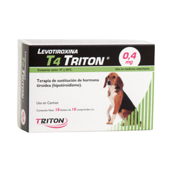 Imagen de T4 levotiroxina 0,4 mg Hipotiroidismo Caninos - 10 Comprimidos
