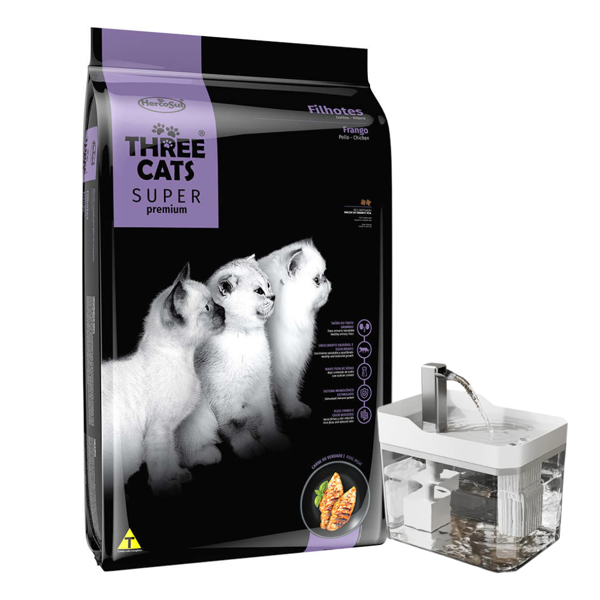 Imagen de Alimento THREE CATS Super Premium Gato Cachorro Kitten Pollo 10,1 kg + Regalo