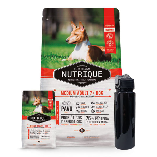 Imagen de Alimento NUTRIQUE Perro Mature +7 Raza Mediana Pavo 12 + 3 Kg + Regalo