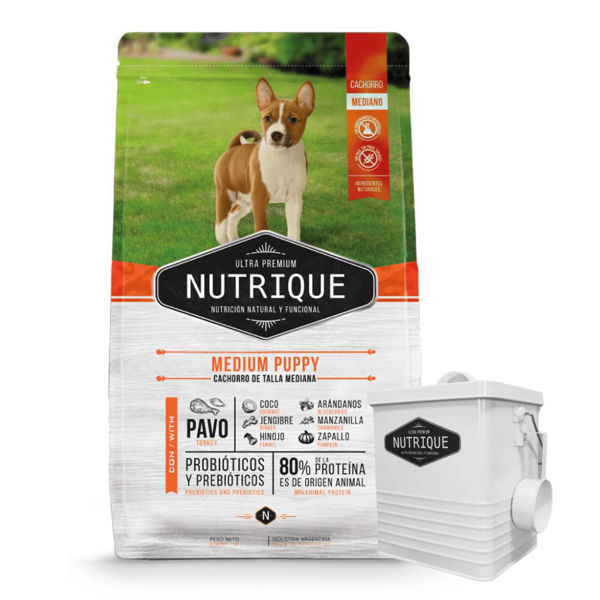 Imagen de Alimento NUTRIQUE Perro Cachorro Raza Mediana Pavo 12 Kg + Regalo