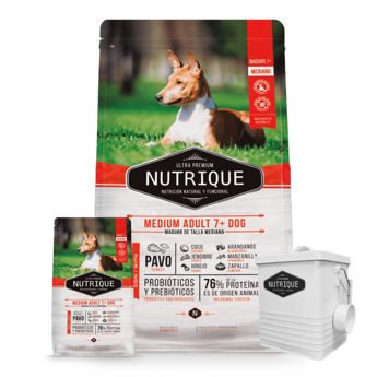 Imagen de Alimento NUTRIQUE Perro Mature +7 Raza Mediana Pavo 12 + 3 Kg + Regalo