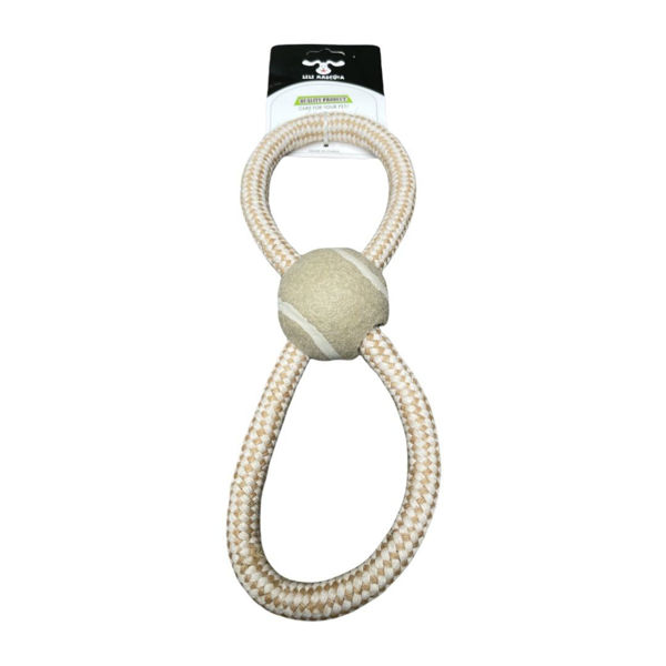 Imagen de Juguete Para Perro LILI MASCOTA Cuerda "8" Con Pelota De Tennis