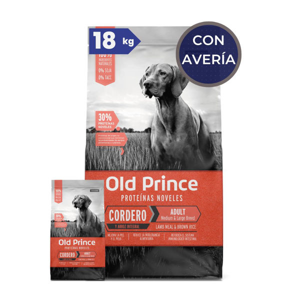 Imagen de Alimento OLD Prince Perro Adulto Cordero Raza Mediana y Grande 15 + 3 kg / Con Avería