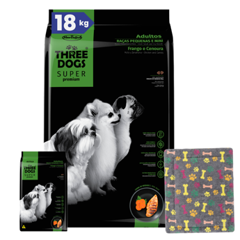 Imagen de Alimento THREE DOGS Perro Super Premium Adulto Raza Pequeña 15 + 2 Kg + Regalo