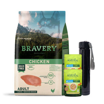 Imagen de Alimento BRAVERY Perro Adulto Raza Mediana y Grande Sabor Pollo 4 kg + Regalo