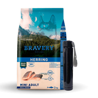 Imagen de Alimento BRAVERY Perro Adulto Raza Pequeña Herring 2 Kg + Regalo