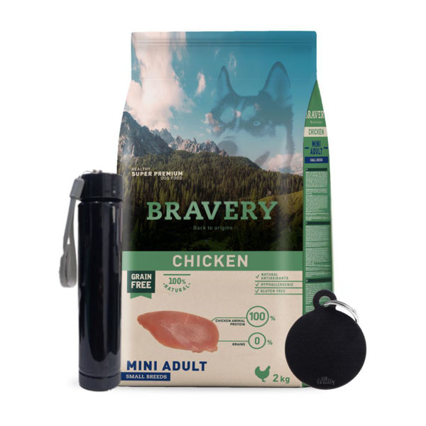 Imagen de Alimento BRAVERY Perro Adulto Raza Pequeña Pollo 7 Kg + Regalo