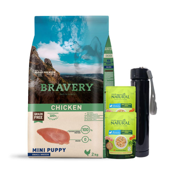 Imagen de Alimento BRAVERY Perro Cachorro Raza Pequeña y Mini Sabor Pollo 4 kg + Regalo