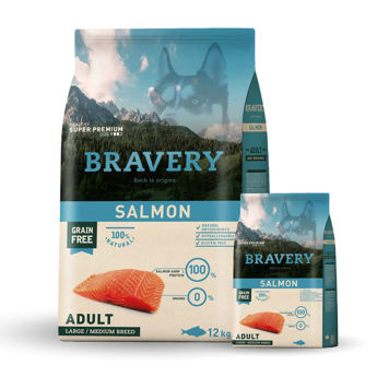Imagen de Alimento BRAVERY Perro Adulto Raza Mediana y Grande Salmón 12 + 4 kg