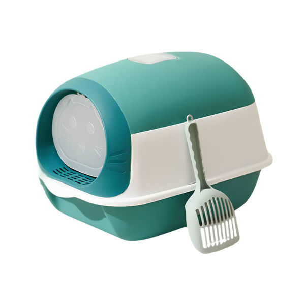 Imagen de Baño Cerrado Para Gato Con Pala - Verde