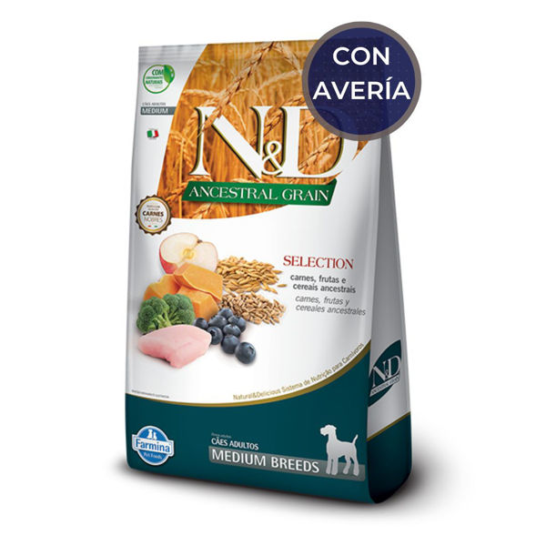 Imagen de Alimento NYD Perro Ancestral Grain Adulto Medium Raza Mediana 15 kg / Con Avería