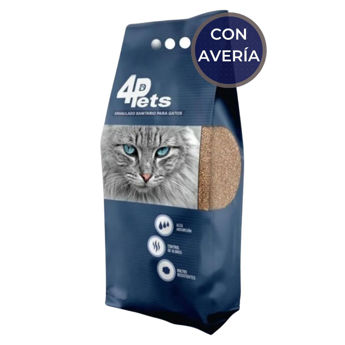 Imagen de Arena Sanitaria Aglomerante 4PETS Carbón Activado 8 kg / Con Avería
