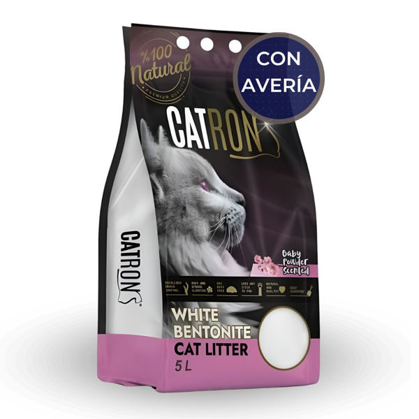 Imagen de Arena Sanitaria Aglomerante CATRON Olor Talco Para Bebés 20 Lts / Con Avería