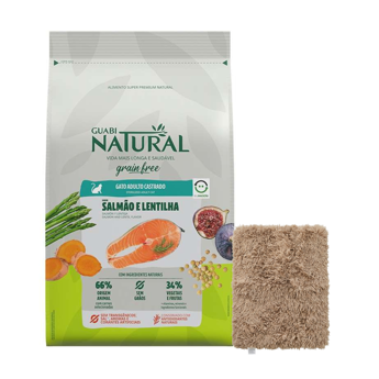 Imagen de Alimento GUABI Grain Free Gato Castrado Sabor Salmon y Lenteja 7,5 kg + Regalo