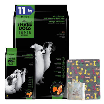 Imagen de Alimento THREE DOGS Perro Super Premium Adulto Raza Pequeña 11 Kg + Regalo