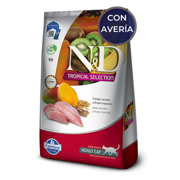 Imagen de Alimento NYD Tropical Gato Adulto Pollo 7 Kg / Con Avería