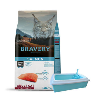 Imagen de Alimento BRAVERY Gato Adulto Castrado Sabor Salmón 7 kg + Regalo