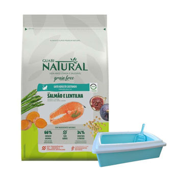 Imagen de Alimento GUABI Grain Free Gato Castrado Sabor Salmon y Lenteja 7,5 kg + Regalo
