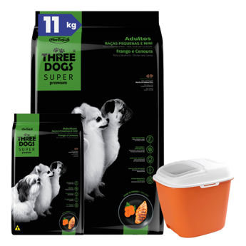 Imagen de Alimento THREE DOGS Perro Super Premium Adulto Raza Pequeña 11 Kg + Regalo