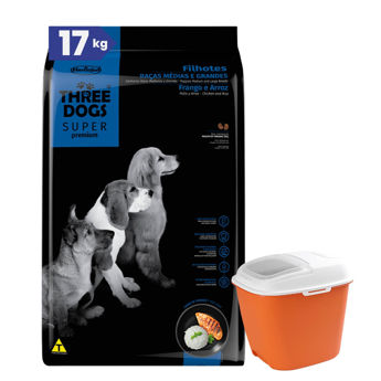 Imagen de Alimento THREE DOGS Perro Super Premium Cachorros Razas Medianas y Grandes 15 + 2 kg + Regalo