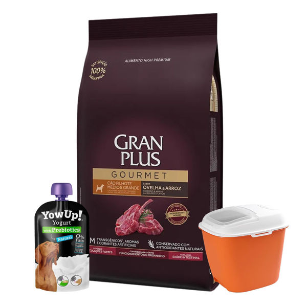 Imagen de Alimento GRANPLUS Gourmet Perro Cachorro Raza Mediana y Grande Cordero y Arroz 15 + 1.5 Kg + Regalo