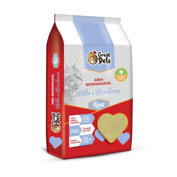 Imagen de Arena Sanitaria GREAT PETS Fina Biodegradable Maíz y Mandioca 3.8 Kg