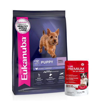 Imagen de Alimento EUKANUBA Perro Cachorro Raza Pequeña 3 kg + Regalo