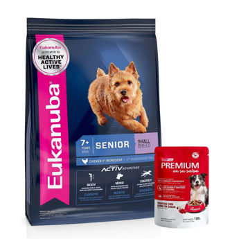 Imagen de Alimento EUKANUBA Perro Senior Raza Pequeña 3 kg + Regalo