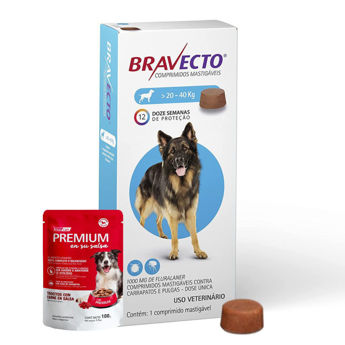 Imagen de Antipulgas y Garrapatas BRAVECTO 20 a 40 kg - 1 Comprimido + Regalo