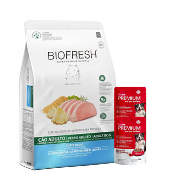 Imagen de Alimento BIOFRESH Perro Adulto Raza Mediana Sabor Cerdo y Ananá 3kg + Regalo