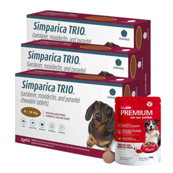 Imagen de Antiparasitario Interno y Externo SIMPARICA TRIO 5 a 10 kg - 3 Comprimidos